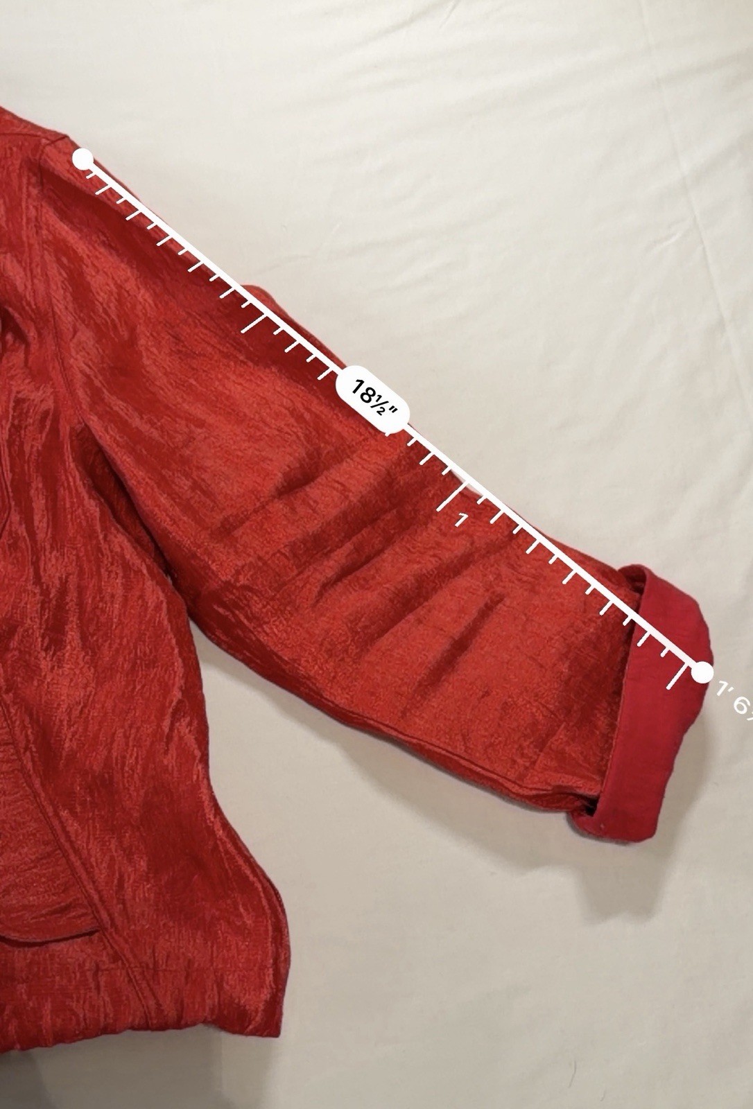 Linear Brand Red Textured Button-Front Utility Jacket Blouse Top Size Large Y2K