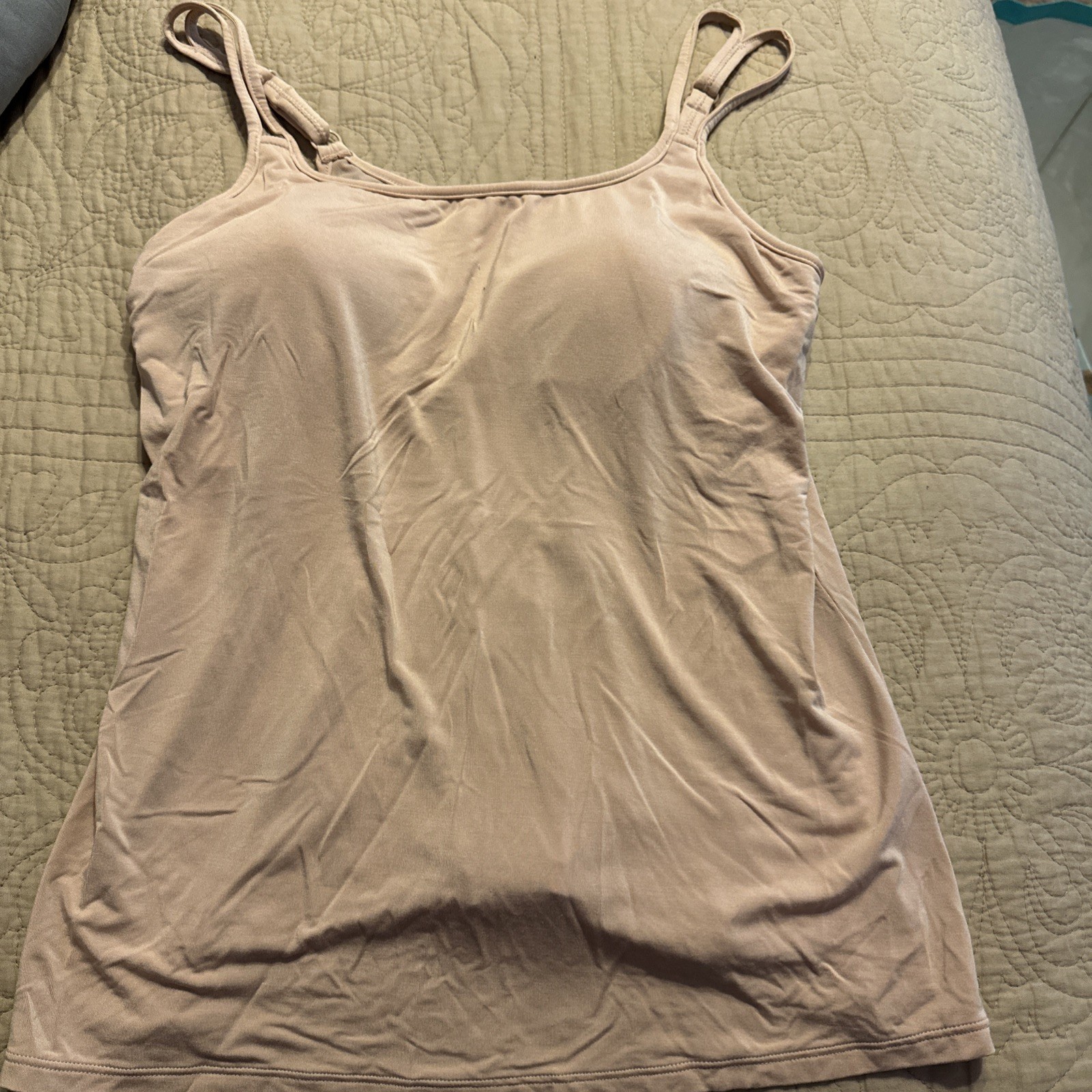 Amoena tank top, Valletta, 44075, Sz 10, beige mastectomy camisole Built In Bra