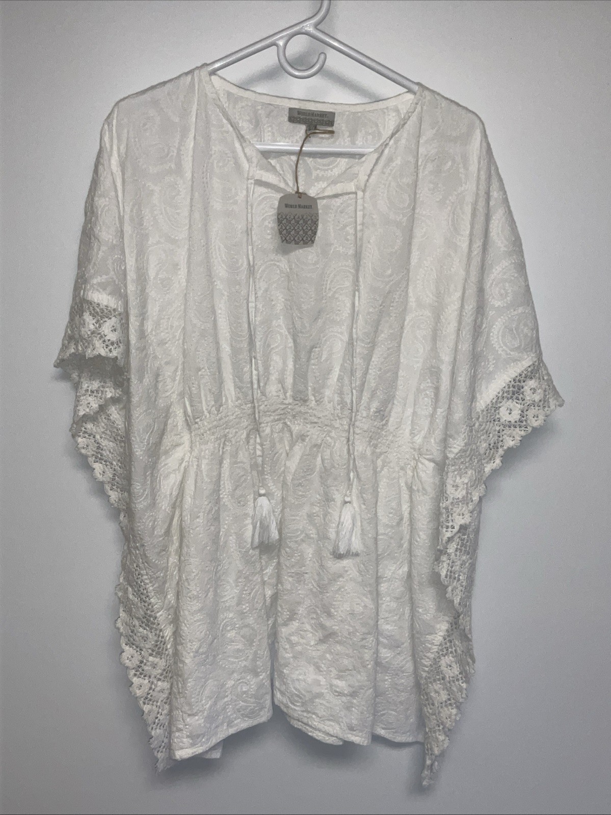 World Market Tunic Shawl Women’s Free Size White