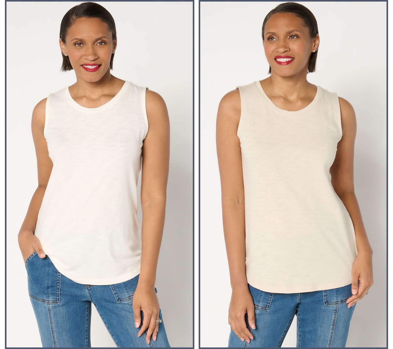 Gloria Vanderbilt Women’s Top Sz M Slub Knit Tanks White A676929
