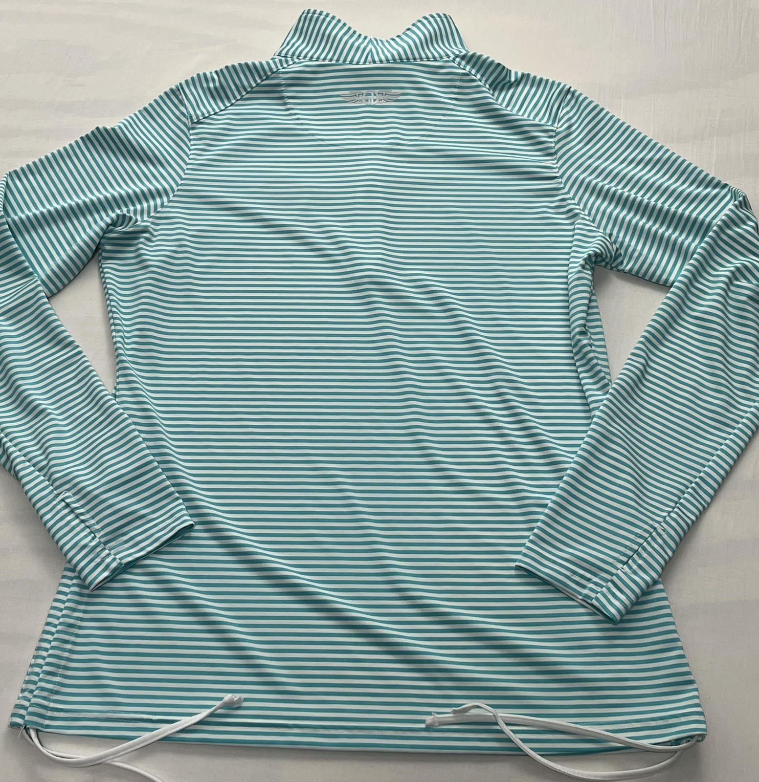 Straight Down Pullover Womens Large 1/4 Zip Striped Performance Crystal Downs