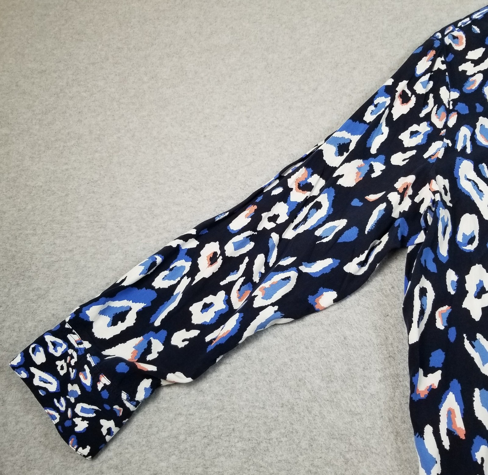 CECIL Tunic Top Women 2XL XXL Multicolor Leopard Animal Print Long Sleeve V Neck