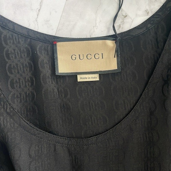 $1,450 New Authentic Gucci G Silk crepe Satin Sleeveless Top XL Extra large sale