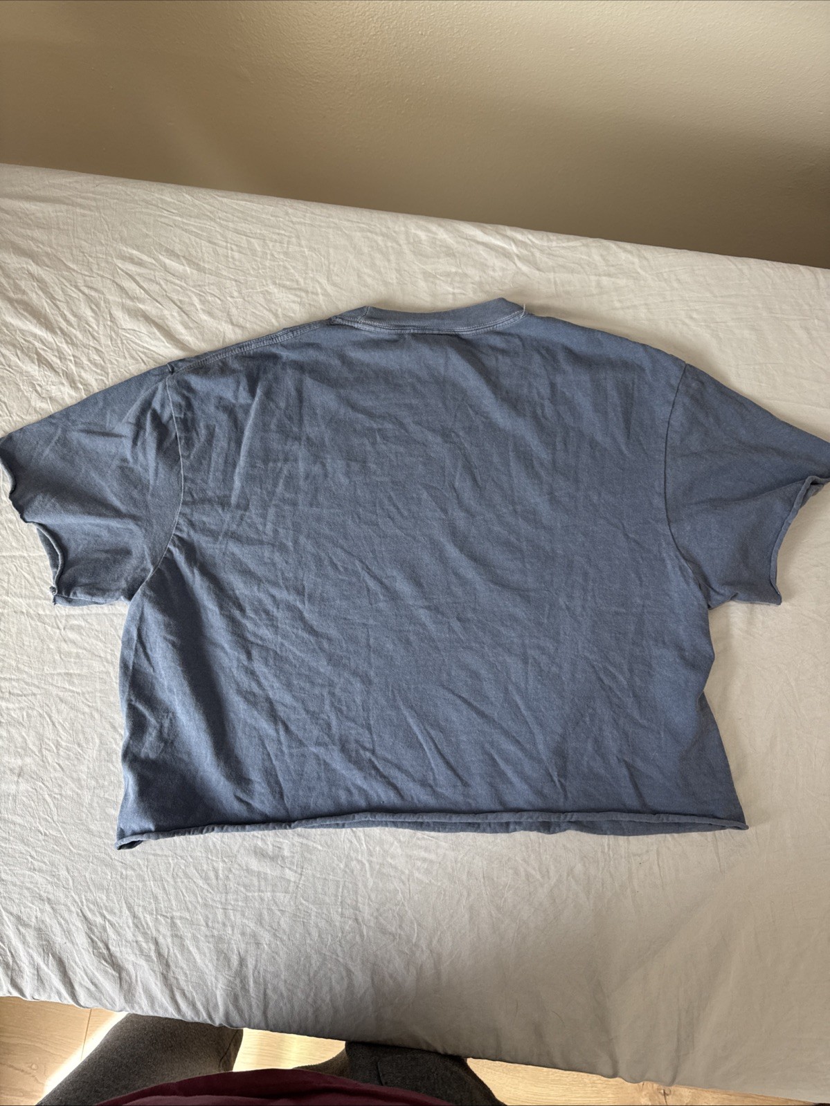 “Blue Collar Pillows” Funny Graphic Tshirt Large Cropped BluegrayComfort Colors