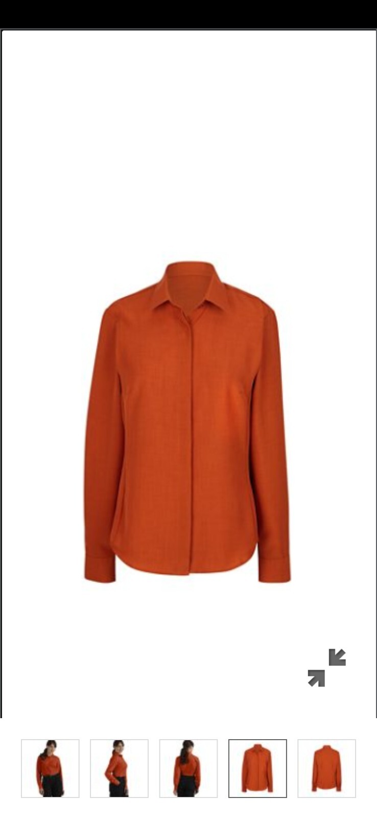 Doc & Amelia by Cintas Fly Front Womens’s Long Sleeve Blouse- Orange/Rust Color