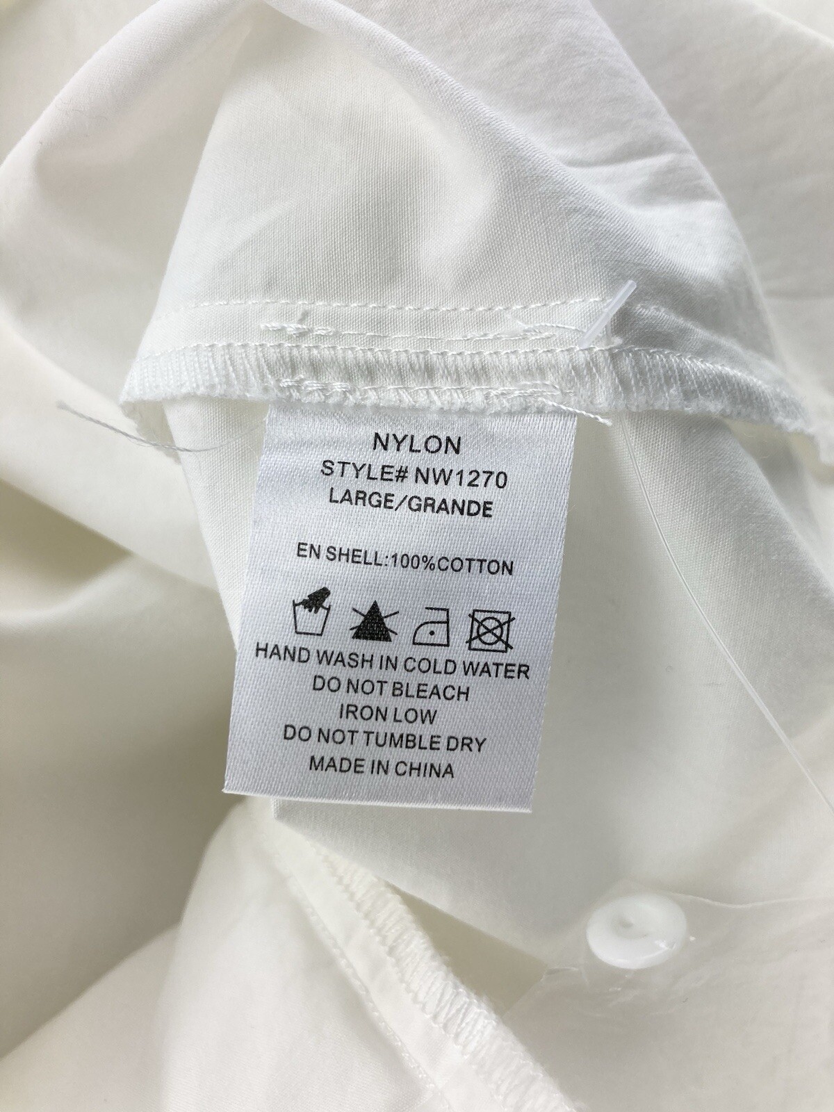 Nylon Apparel USA Ruffle Button Up Blouse Ivory Size Large