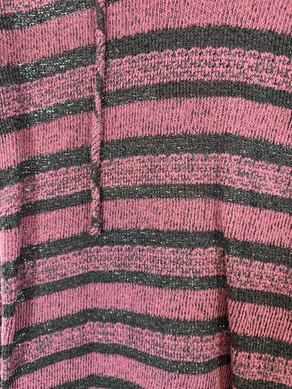 Orange Creek Shirt Striped Hooded S Small Burgundy Black T88