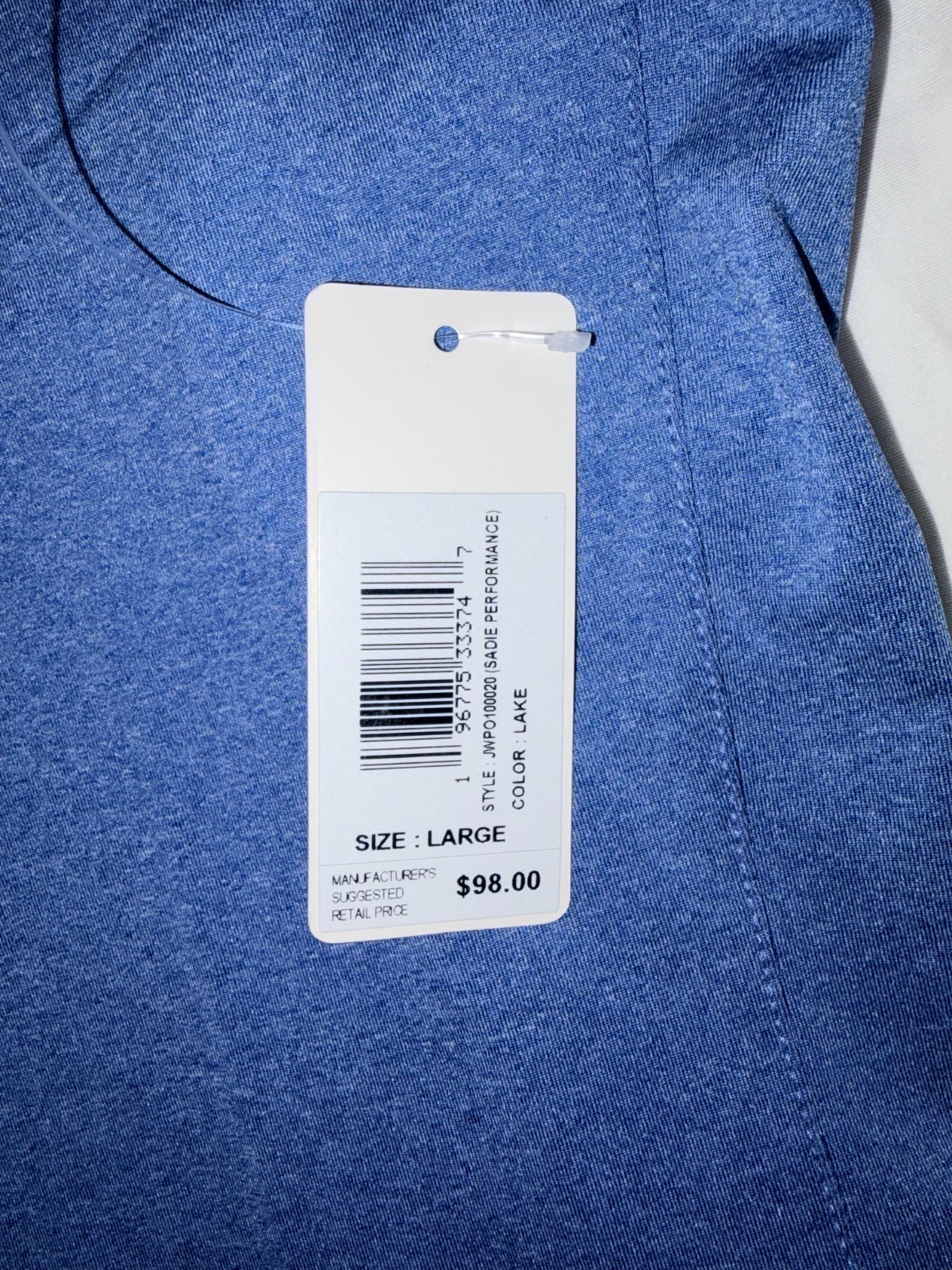 NEW JOHNNIE-O WOMEN’S LAKE BLUE SADIE PERFORMANCE JERSEY POLO SHIRT SZ L UPF 50