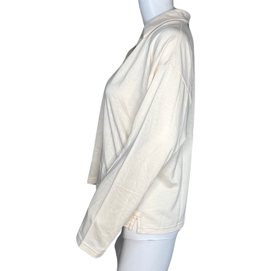 J.Crew Top Shirt Cream Womens Medium Collared Updated Basic Neutral Minimalist
