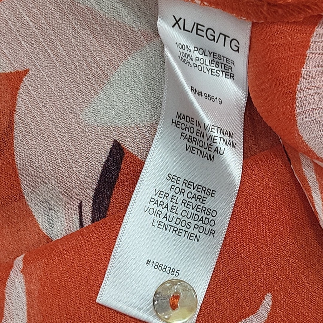 Cristina B Womens Sleeveless Viscose Polyester Printed Blouse Top X-Large Sz