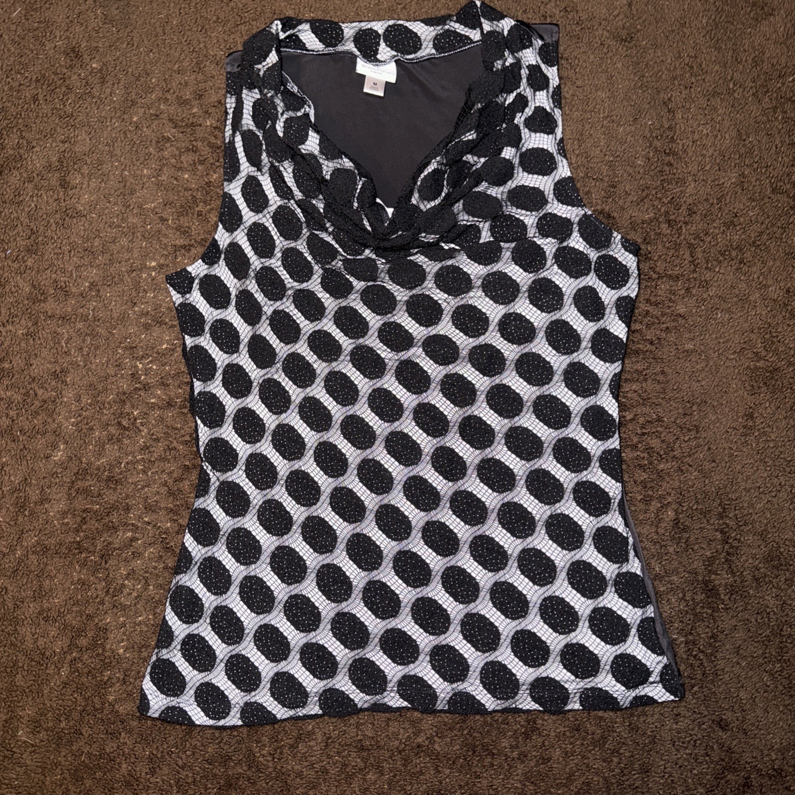 Women’s Worthington Stretch Sleeveless Top Black With Under Gray Size Medium