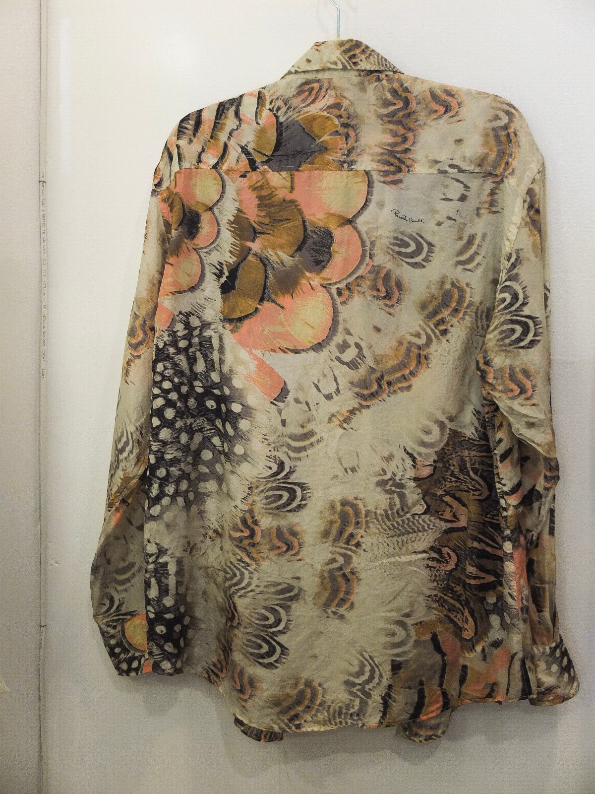 Roberto Cavalli Silk Printed Button Down Shirt Size L