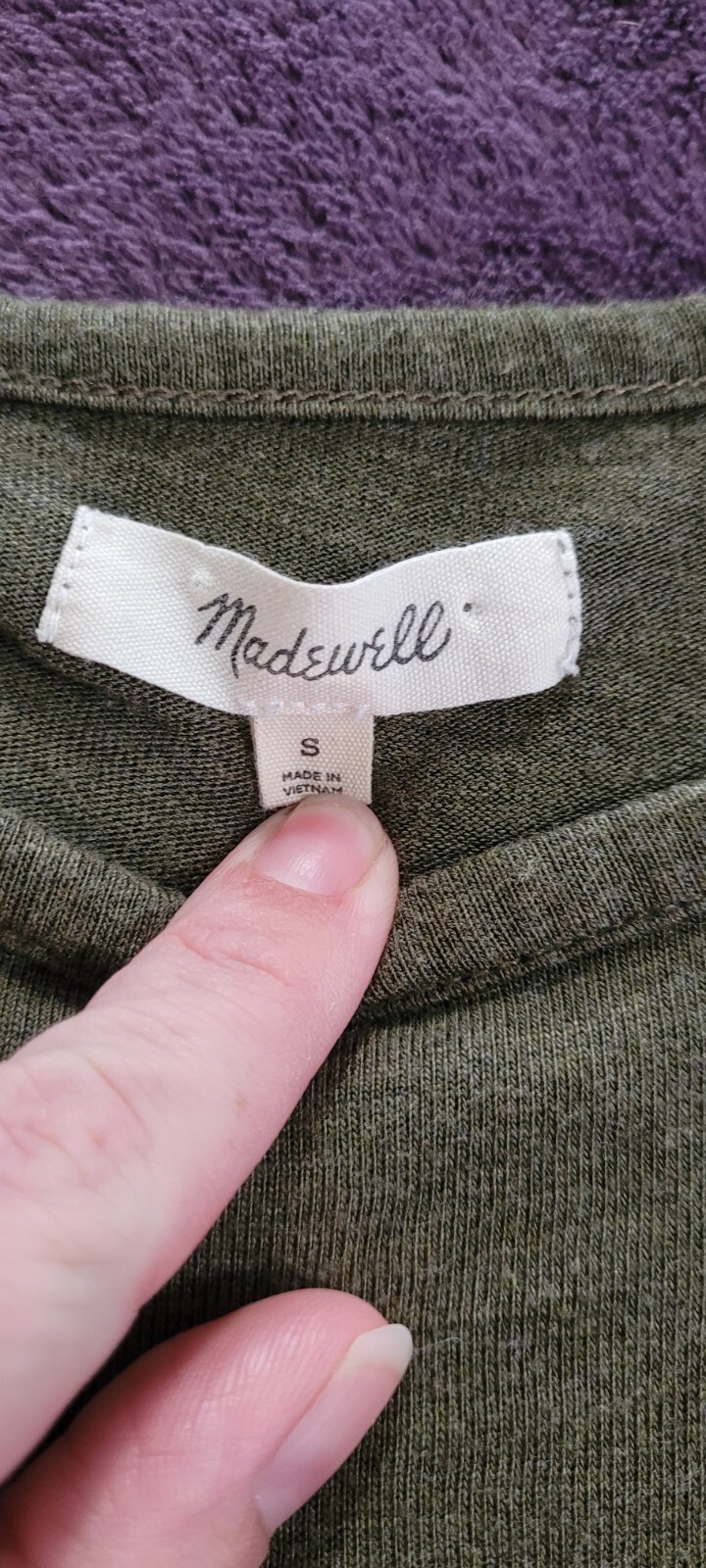 Madewell Crop Top Army Green Small Fairycore Soft Grunge Cottage Minimalist