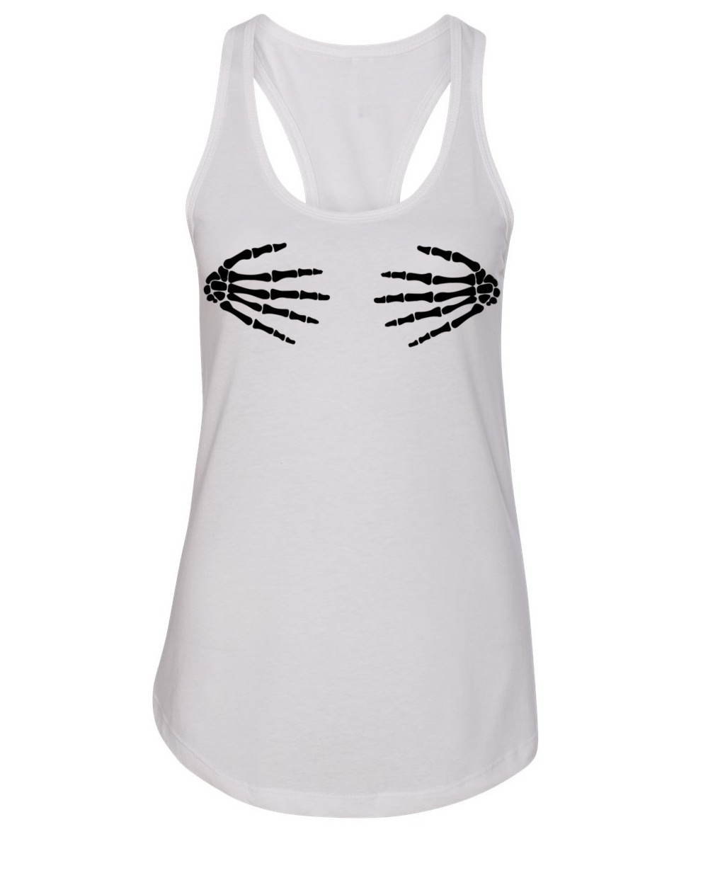Skeleton Hands Tank Top Women Funny Skull Shirt Gothic Aesthetic Gym Tee Gift