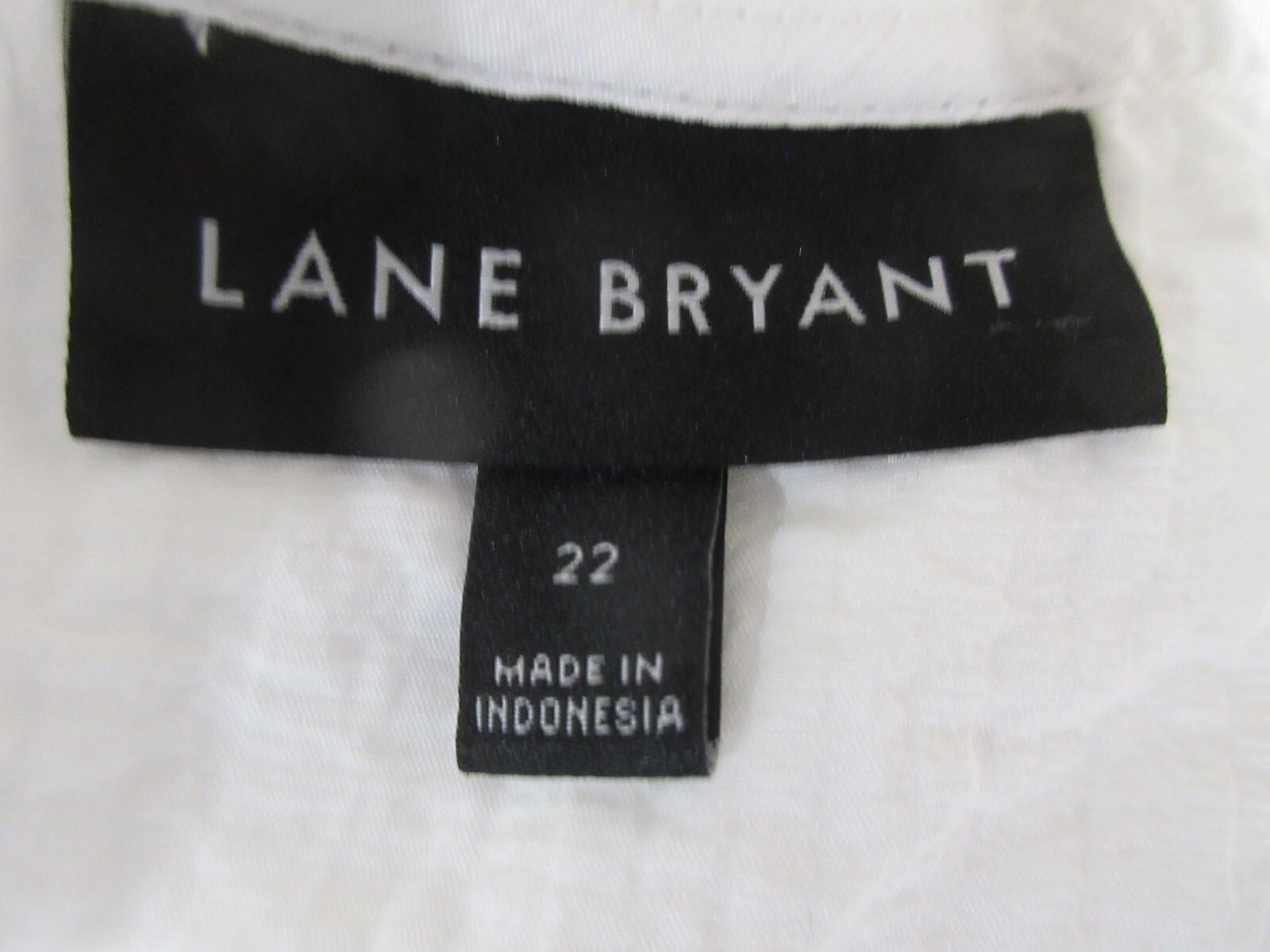 Sz 22 Lane Bryant Blouse Crinkle White Cottagecore Boho Easy Care S/S Top Shirt
