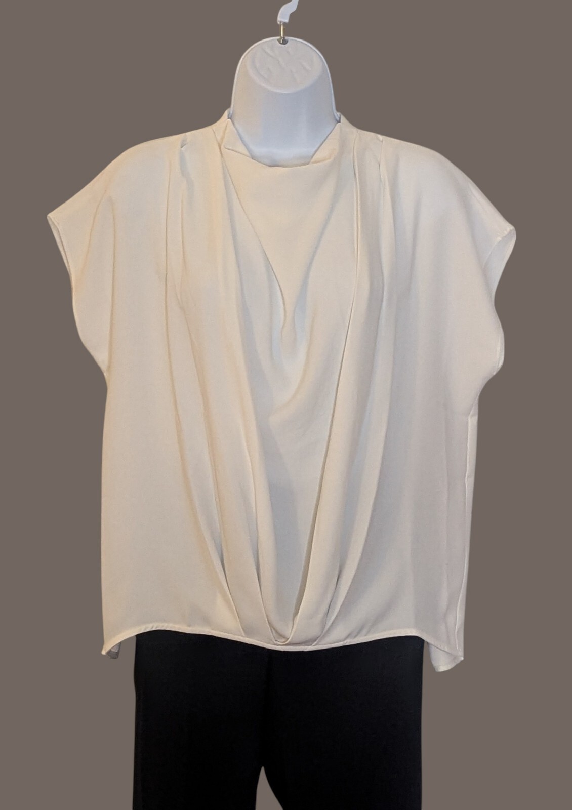 NWT TRINA TURK ODILIA ELEGANT DRAPED TOP IN IVORY | SIZE SMALL