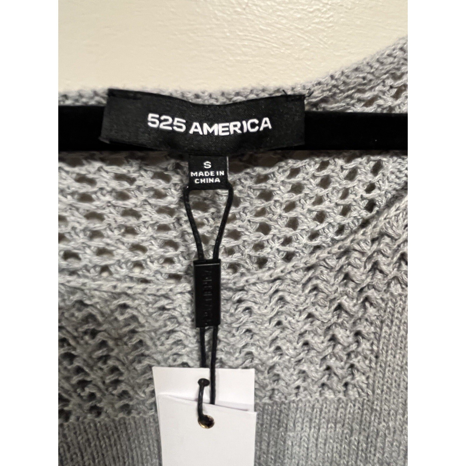 Revolve’s 525 America Women’s Tank Gray Tasseled Open Knitted Size S NWT $72