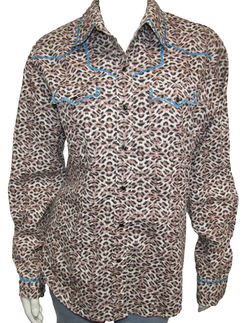 WIRED HEART EMBROIDERED BUTTON UP WESTERN LONG SLEEVE SHIRT WOMENS SIZE L