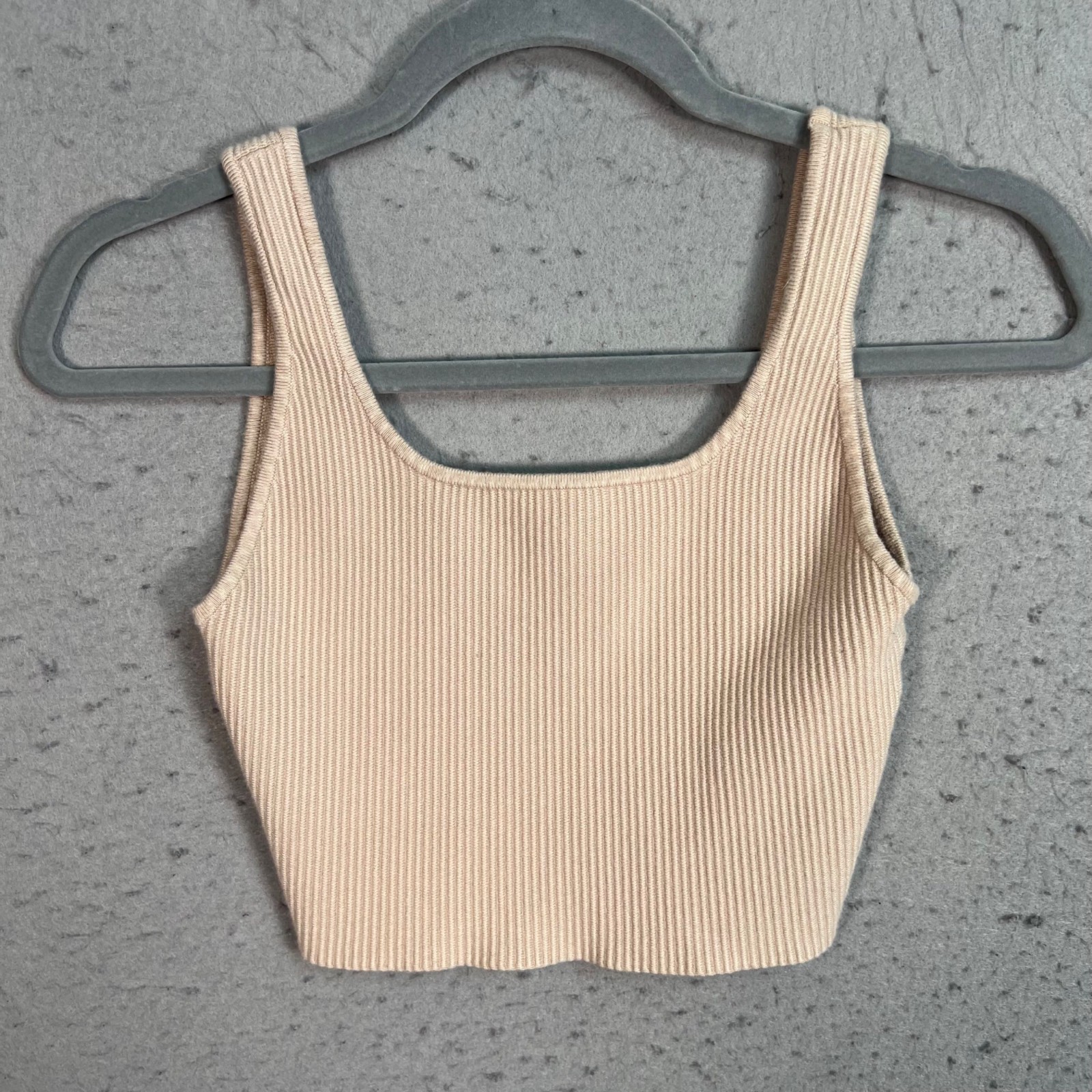 House Of Harlow 1960 Beige Ribbed Crop Top Womens Size XS