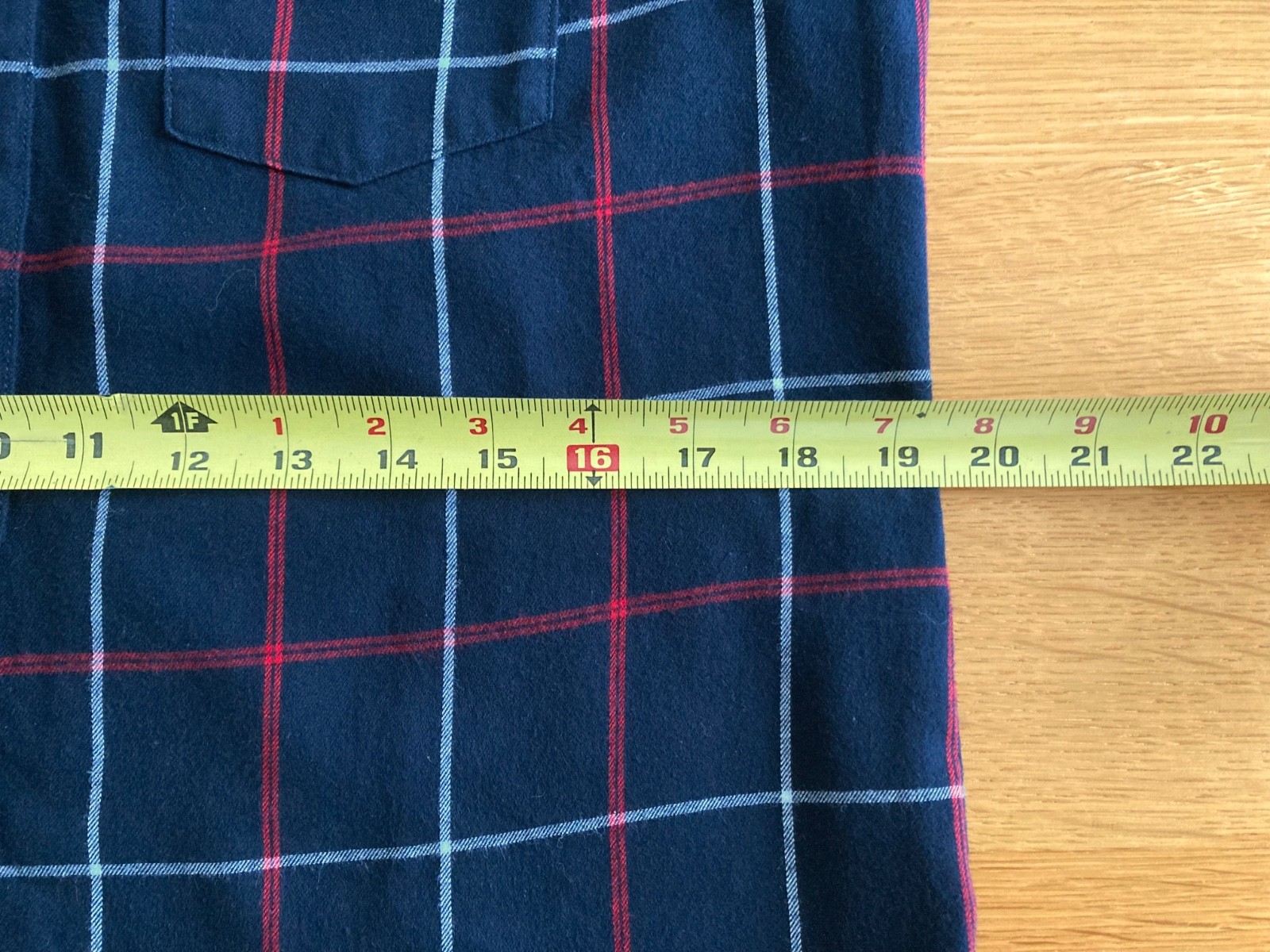 Women’s Tommy Hilfiger Quarter Button Long Sleeve Navy, Red, White Plaid Shirt-M