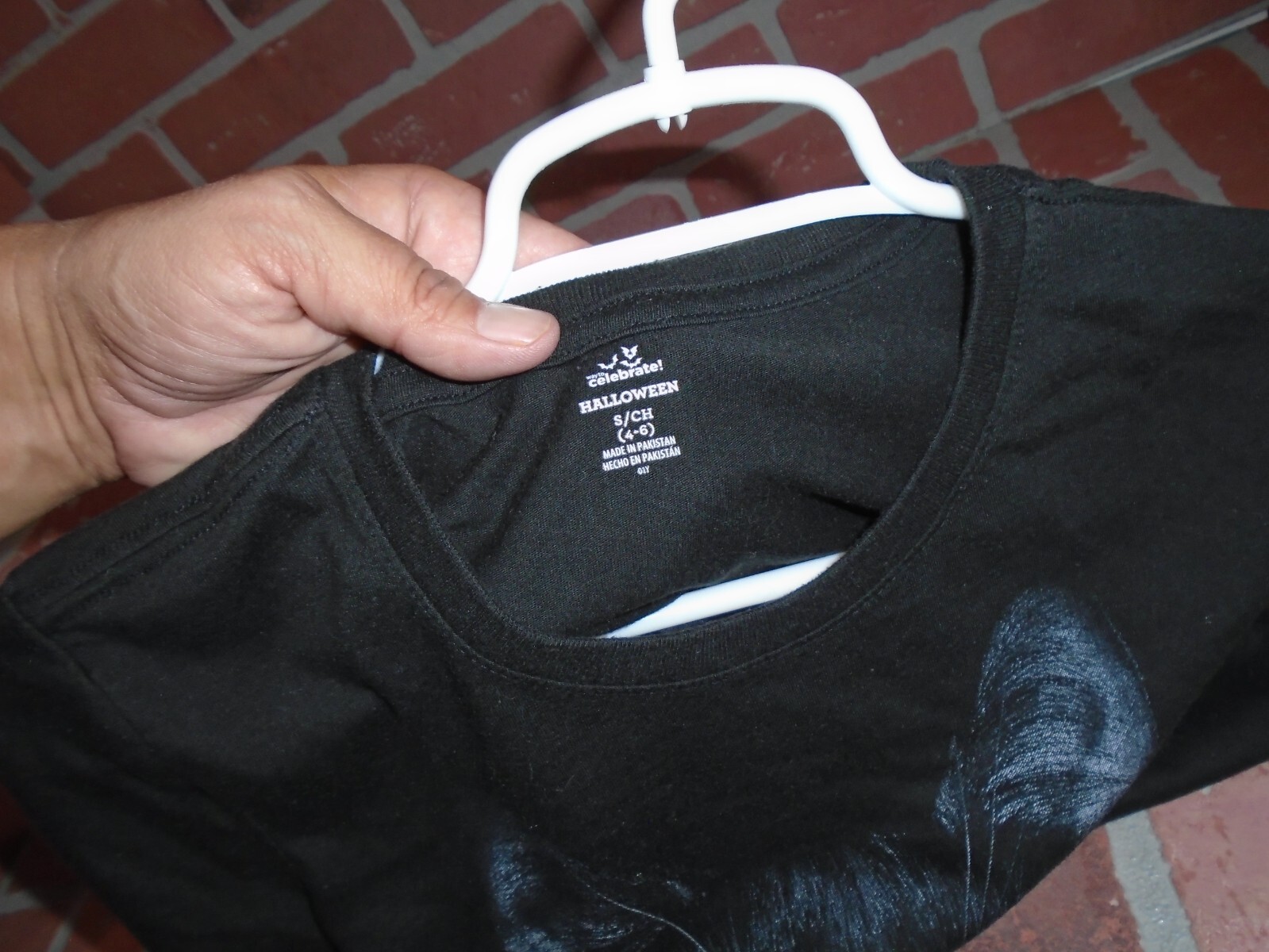 HALLOWEEN CAT FACE WOMANS TSHIRT SIZE SMALL 4/6