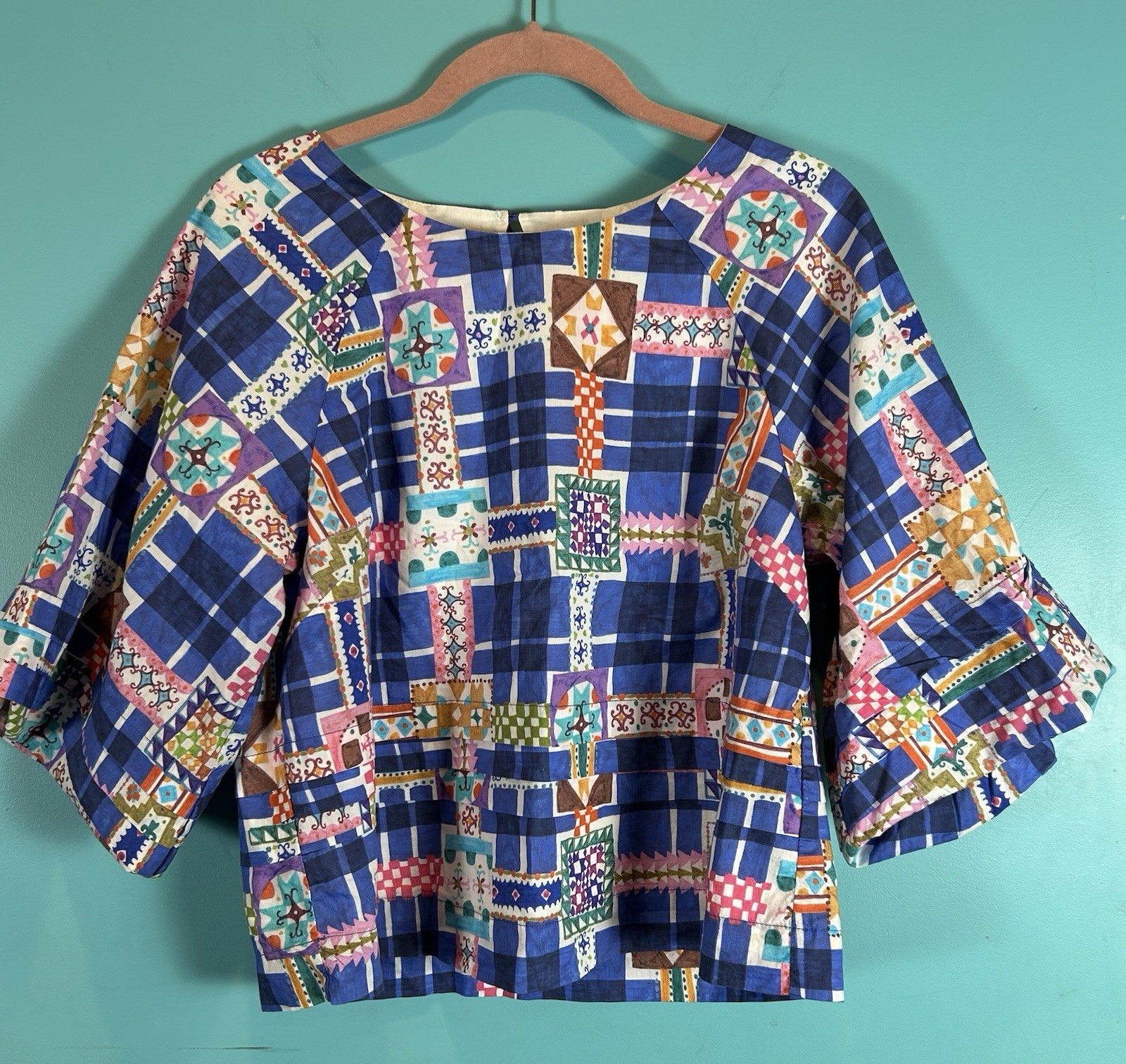 Gorman Cotton Stained Glass Patterned Print Boxy Blouse Women’s
