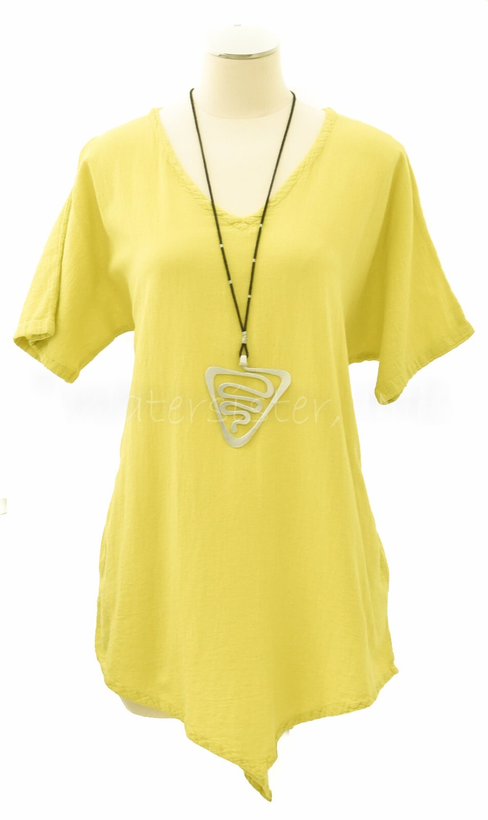 WATERSISTER Cotton Gauze ZENA TUNIC Long V-Hem Top 1(M/L) 2(XL/1X) oh my COLORS