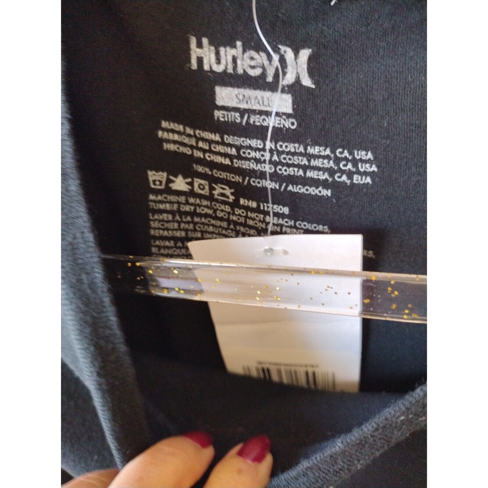 Hurley T Shirt Women’s S Black Aloha Graphic Short Sleeves Crew Neck Vacation