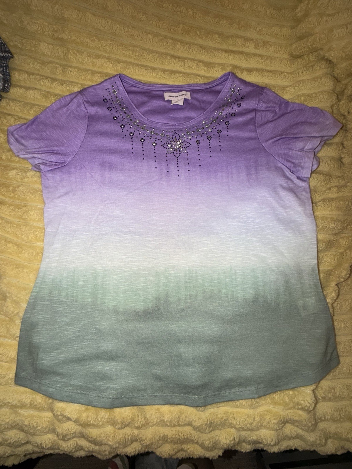 Allison Daley Ombré Shirt Embellished Size Medium