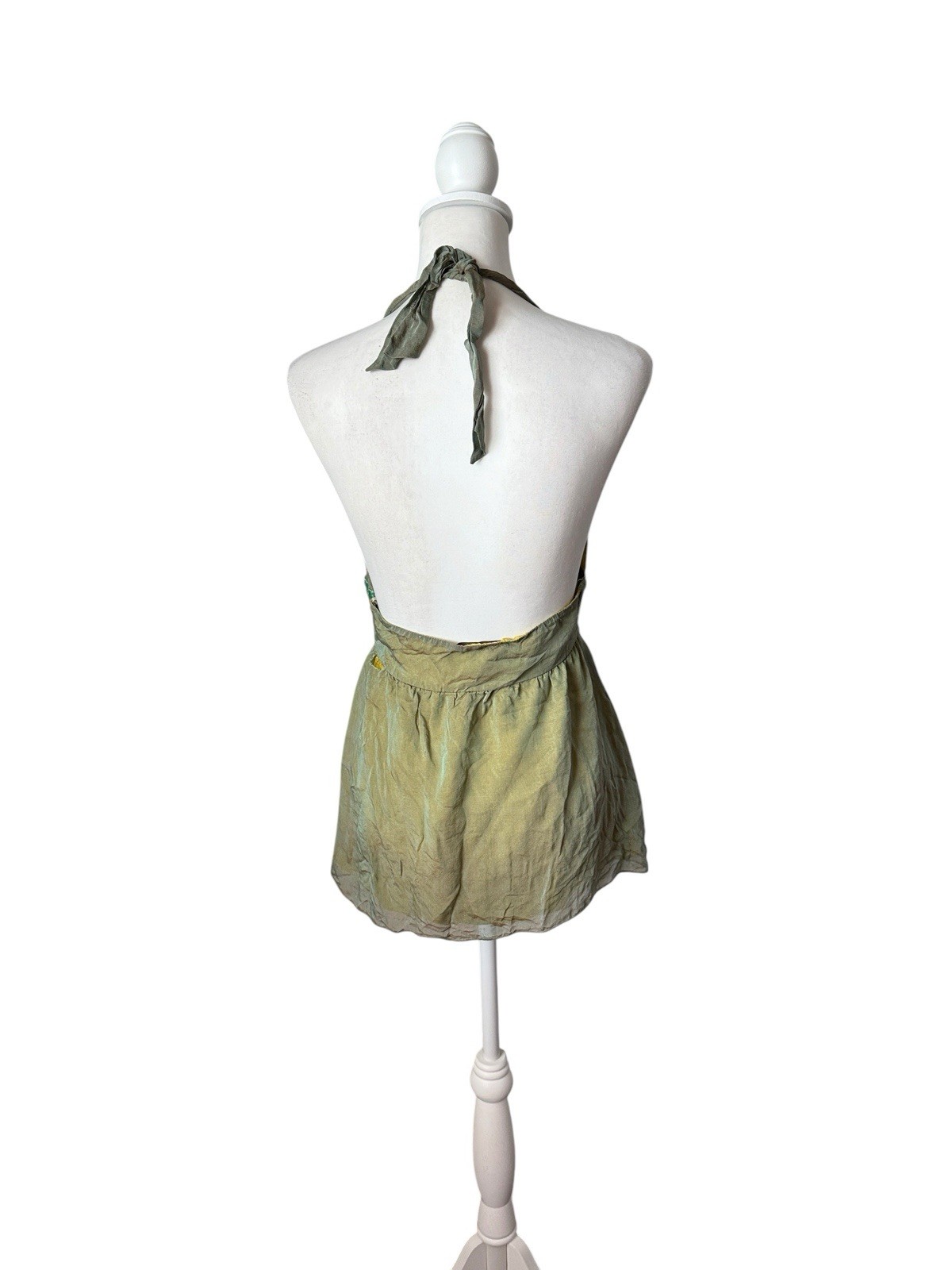 Anna Paul Silk Beaded Halter Fairy Top Vintage Y2K (read)
