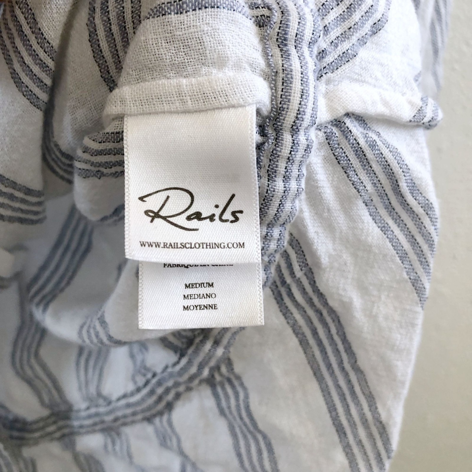 RAILS Marti Cayman Stripe V-Neck Blouse Size Medium