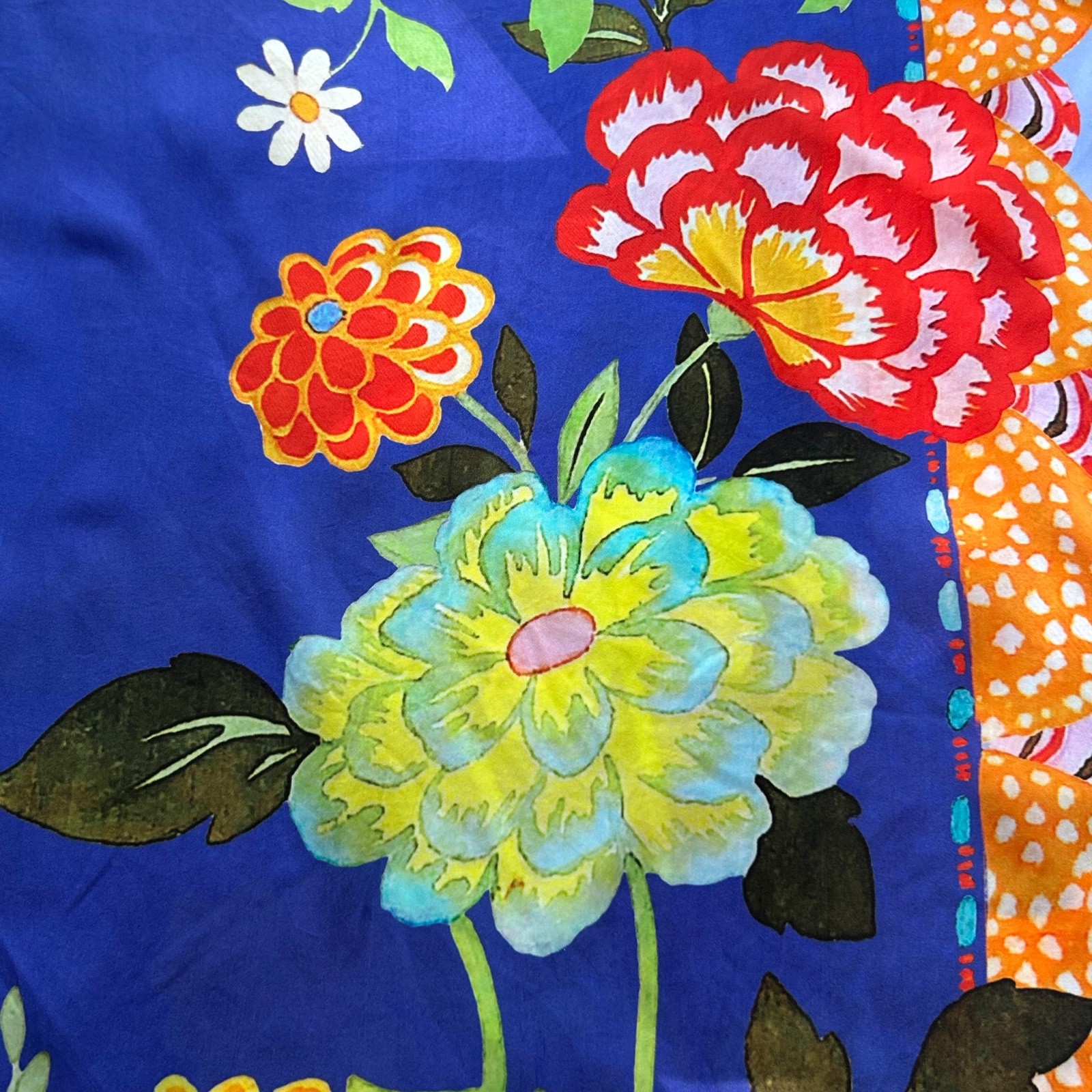 Margot Elena Peacock Floral Kimono Duster Robe OS Bemberg Silky Open Vibrant