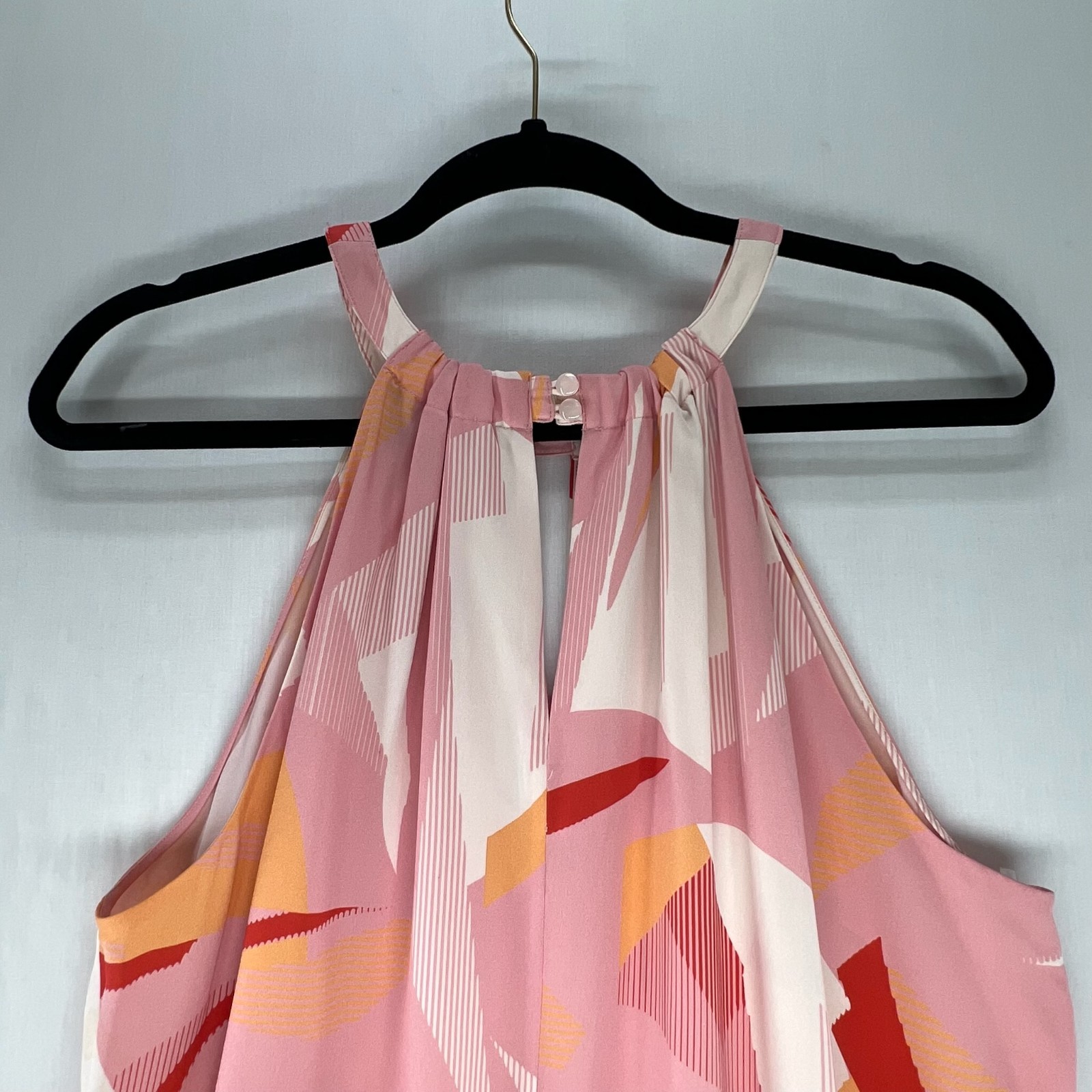 Classiques Entier Halter Neck Top Womens M Silk Stretch Sleeveless Abstract Pink