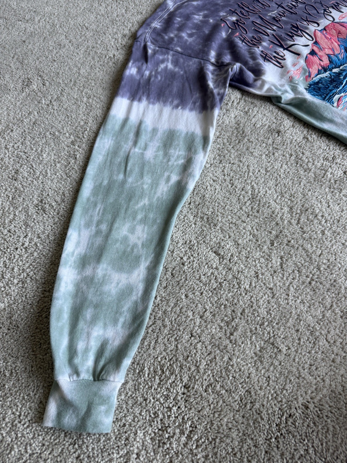 NEW Simply Southern Shirt Tell Mountains Tie Dye Purple Green Pink Jeep Medium