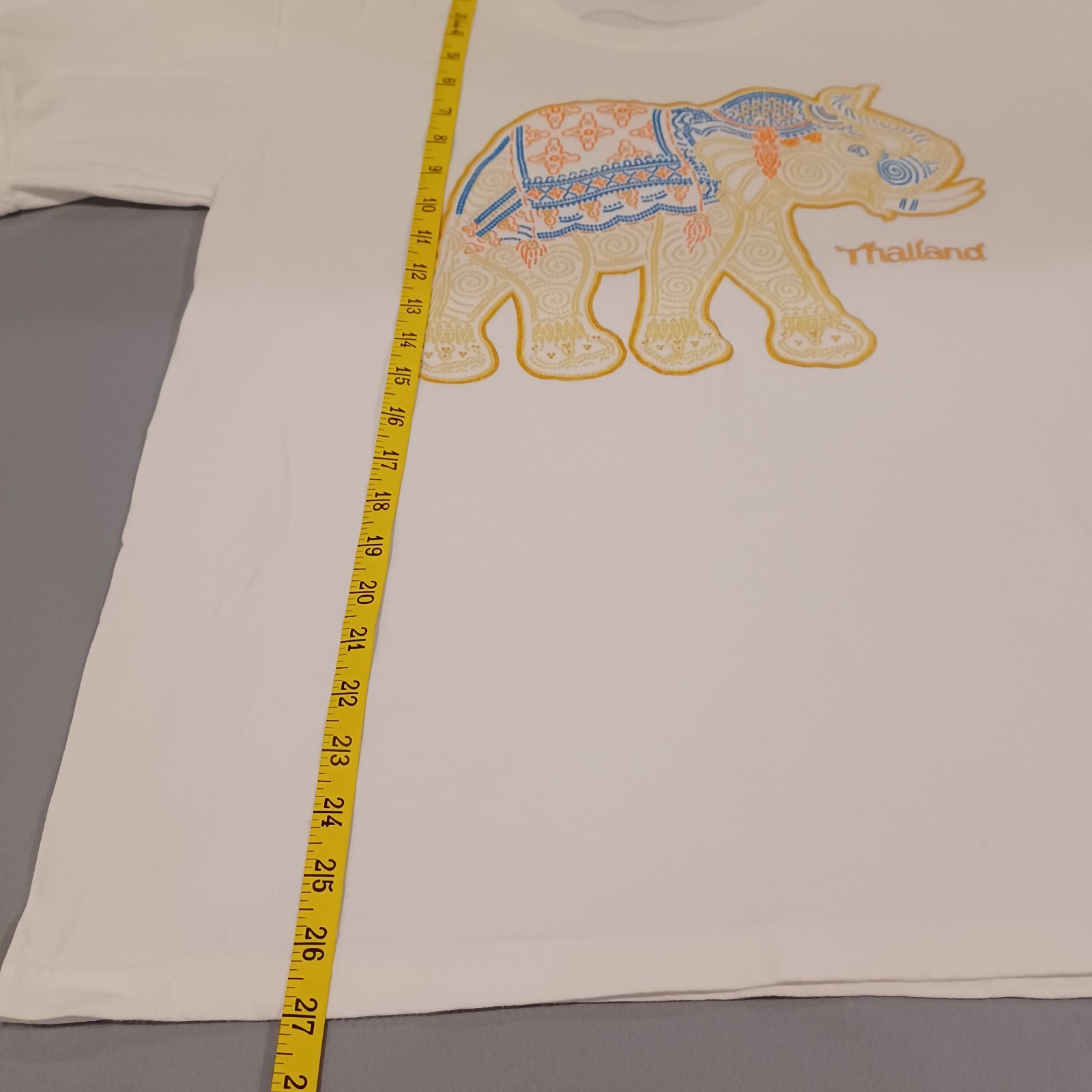 Womans Vintage Super Thailand White T-shirt Elephant Size XL