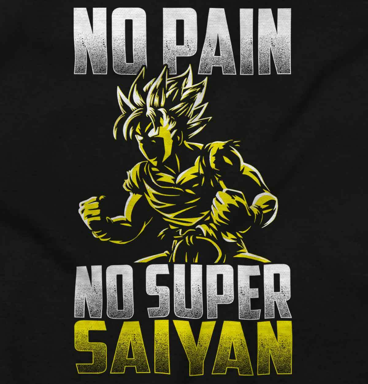 Anime Manga No Pain No Super Gain Gym Pun Mens Casual Crewneck T Shirts Tees