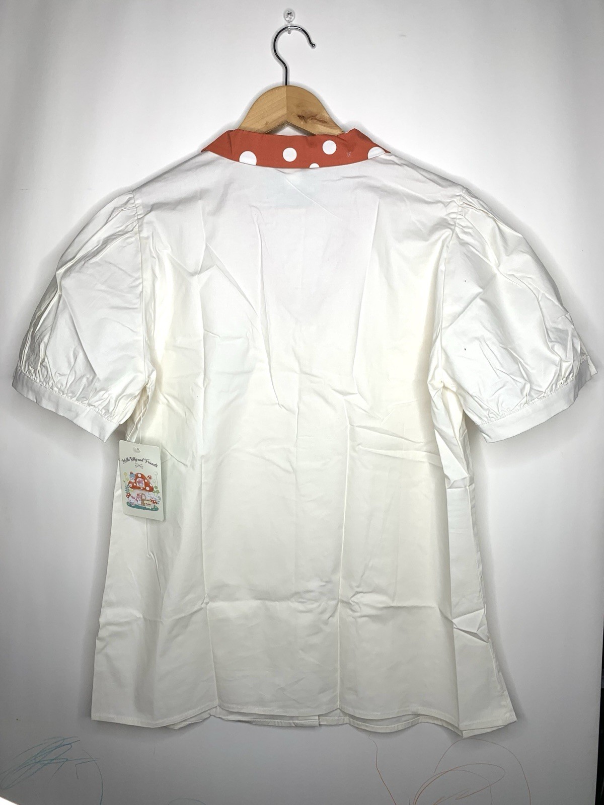 Sanrio Cinnamoroll Top Womens White Button Front Kawaii | Women Size XL
