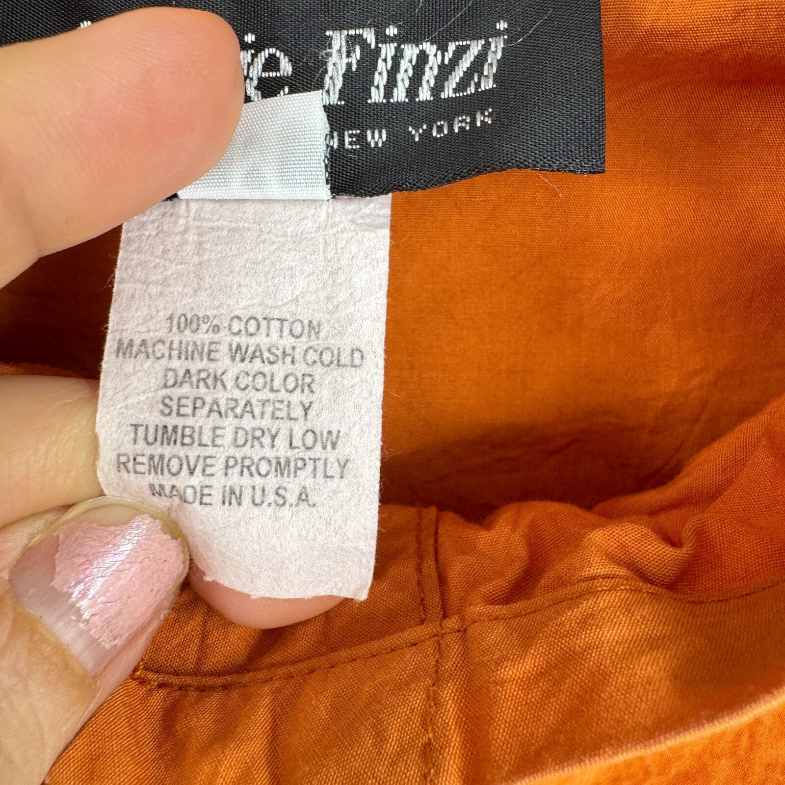 Sophie Finzi New York Top Womens Medium Lagenlook Tunic Pockets Boho Boxy Orange