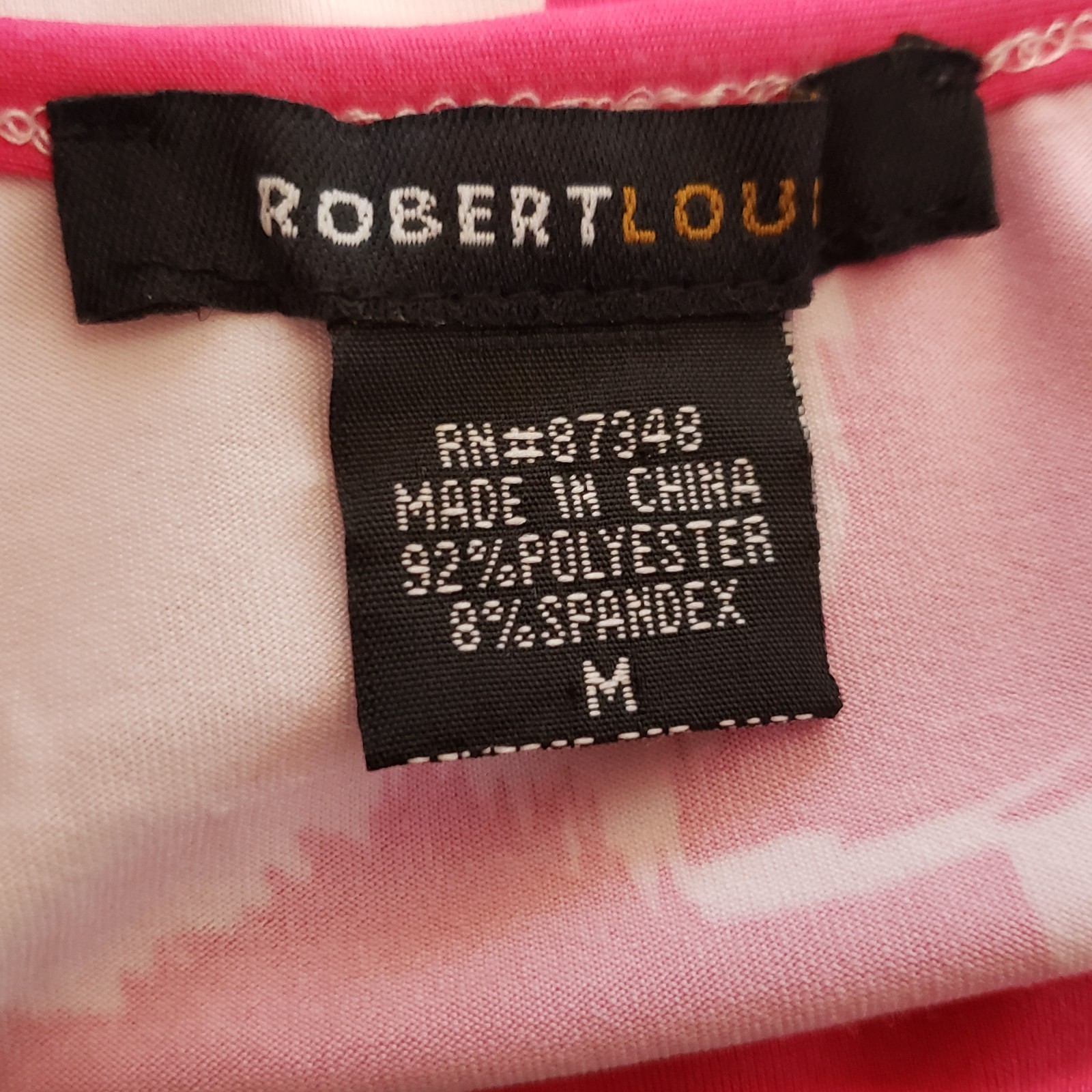 Robert Louis M Top Pink White Floral Flutter Cottage Tropical Resort Dopamine