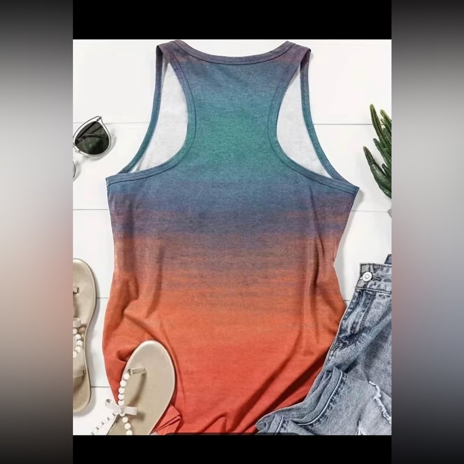 Beach Love Ombré Tank Top XL
