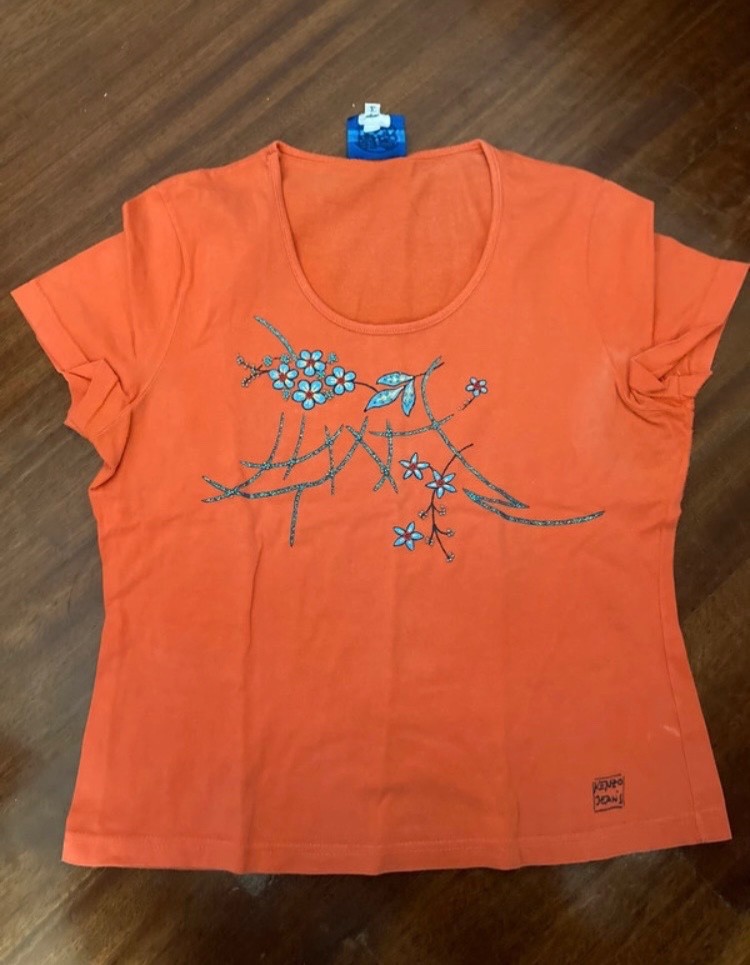 Rare Vintage Kenzo Jeans 90s beaded T-Shirt Authentic