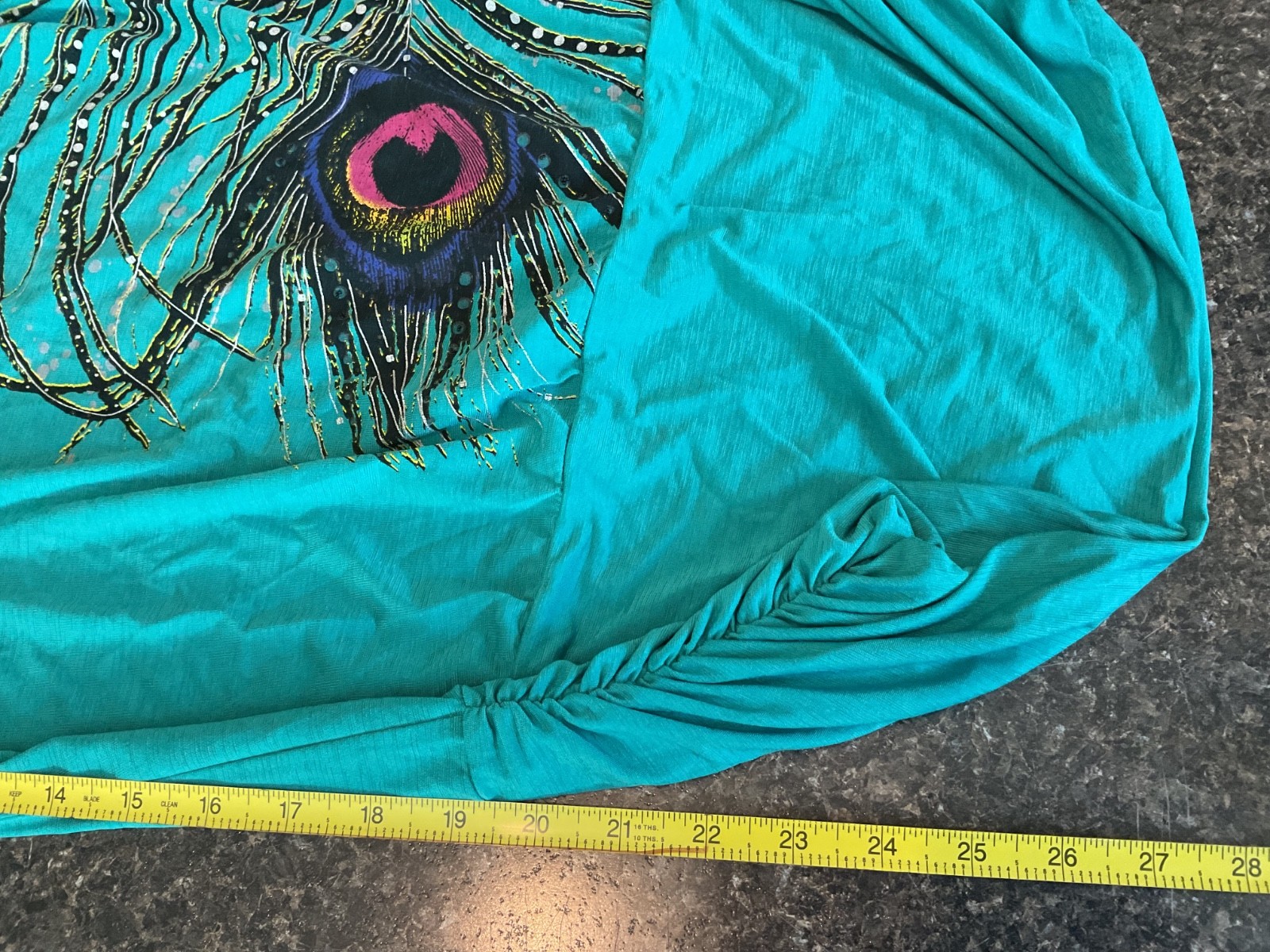 Womens Peacock Feather Off Shoulder Top Shirt Tshirt M Summer Sleeveless Animal