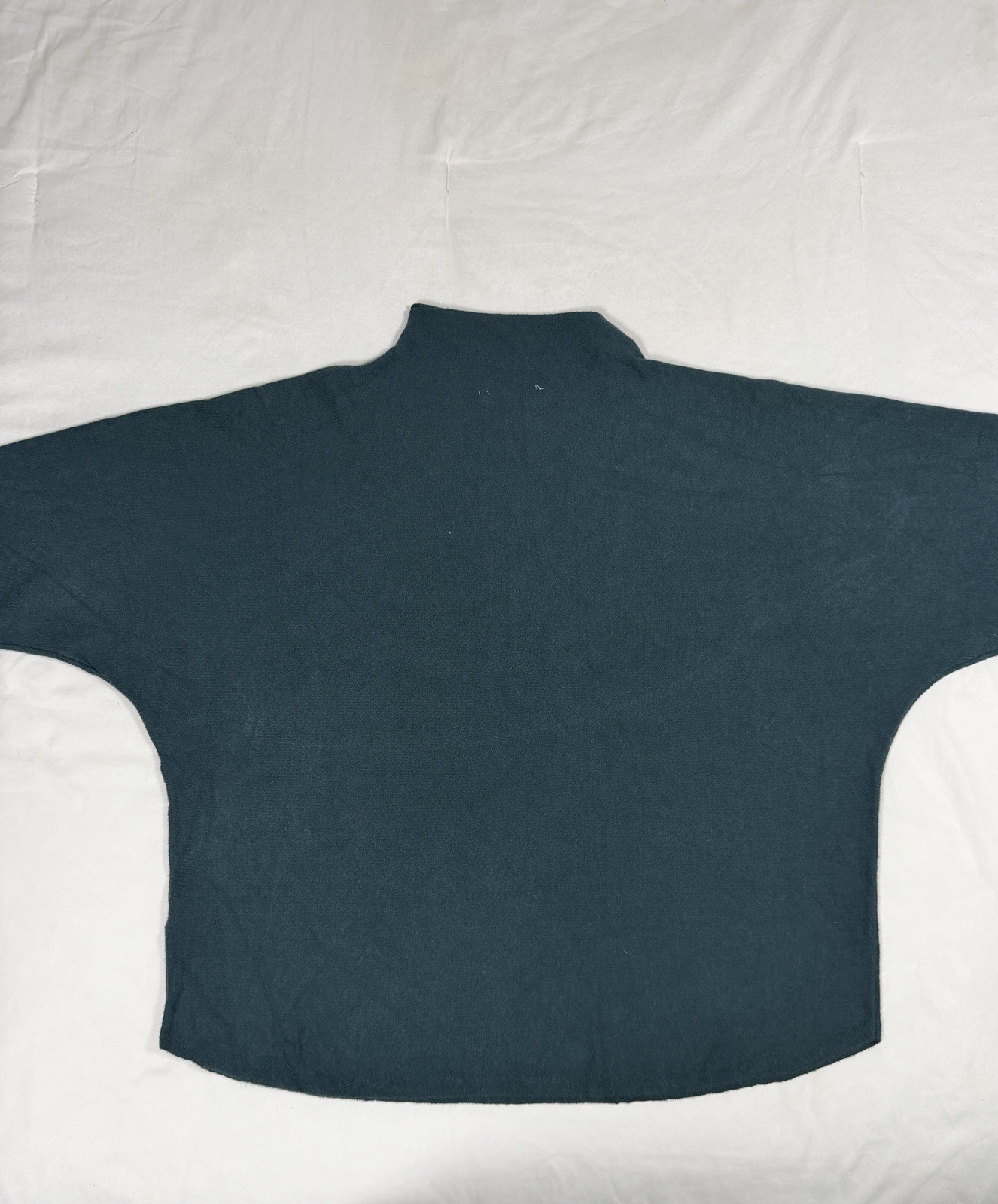 Vila Milano Dark Teal Oversized Batwing Sweater XL Art Teacher Minimalist