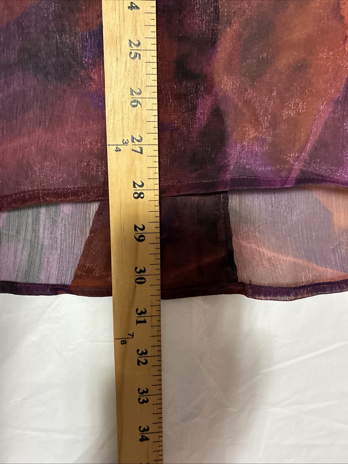 Maggie Barnes Blouse Sheer V Neck Top Button Multicolor 3/4 Sleeve Art 2 Wear 24