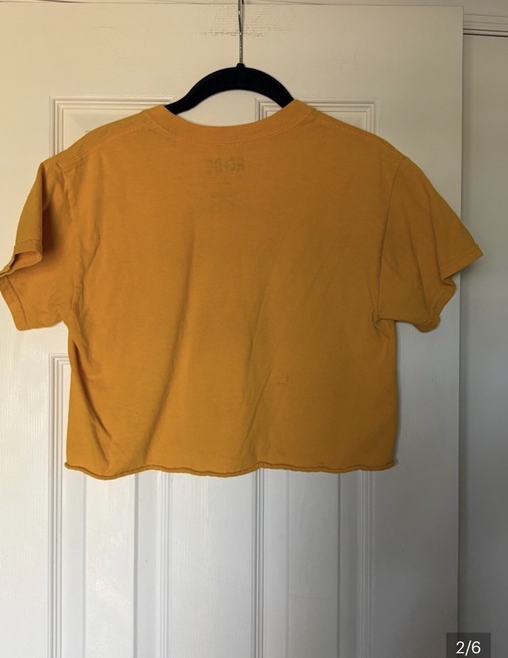 AC/DC Women’s Yellow Graphic Tee with EST. 1973 Print Size XS