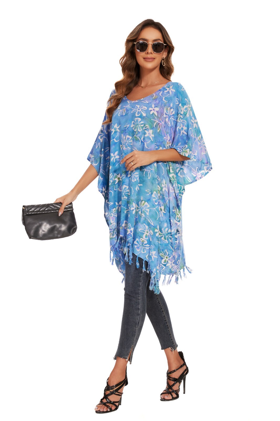 Beautybatik Boho HandMade Batik Caftan Women Tunic Top Blouse Plus Size XL to 4X