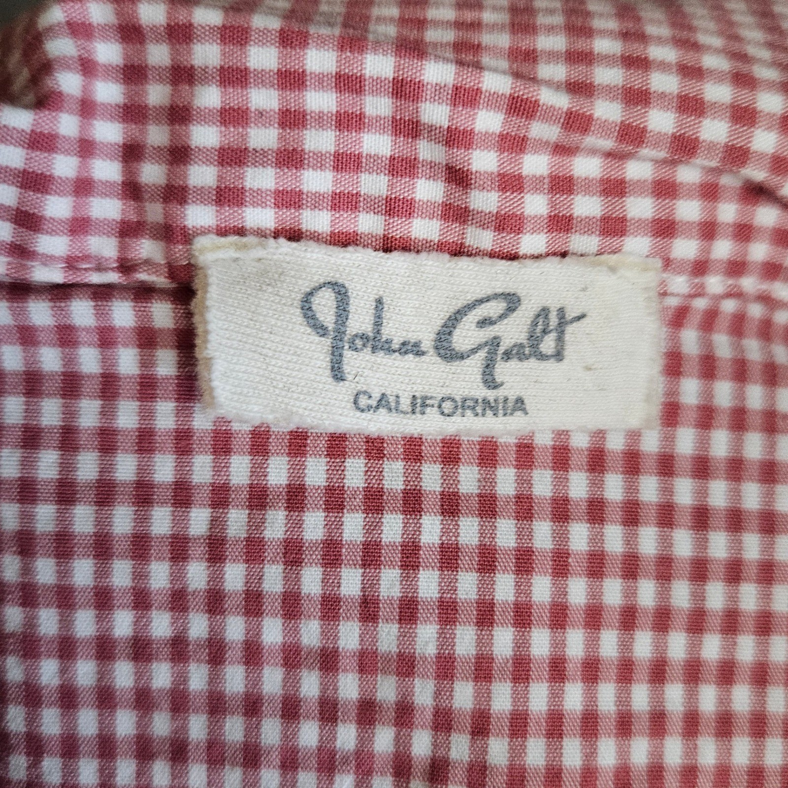 John Galt Brandy Melville Rue Top Red Gingham Short Sleeve Button Down Shirt