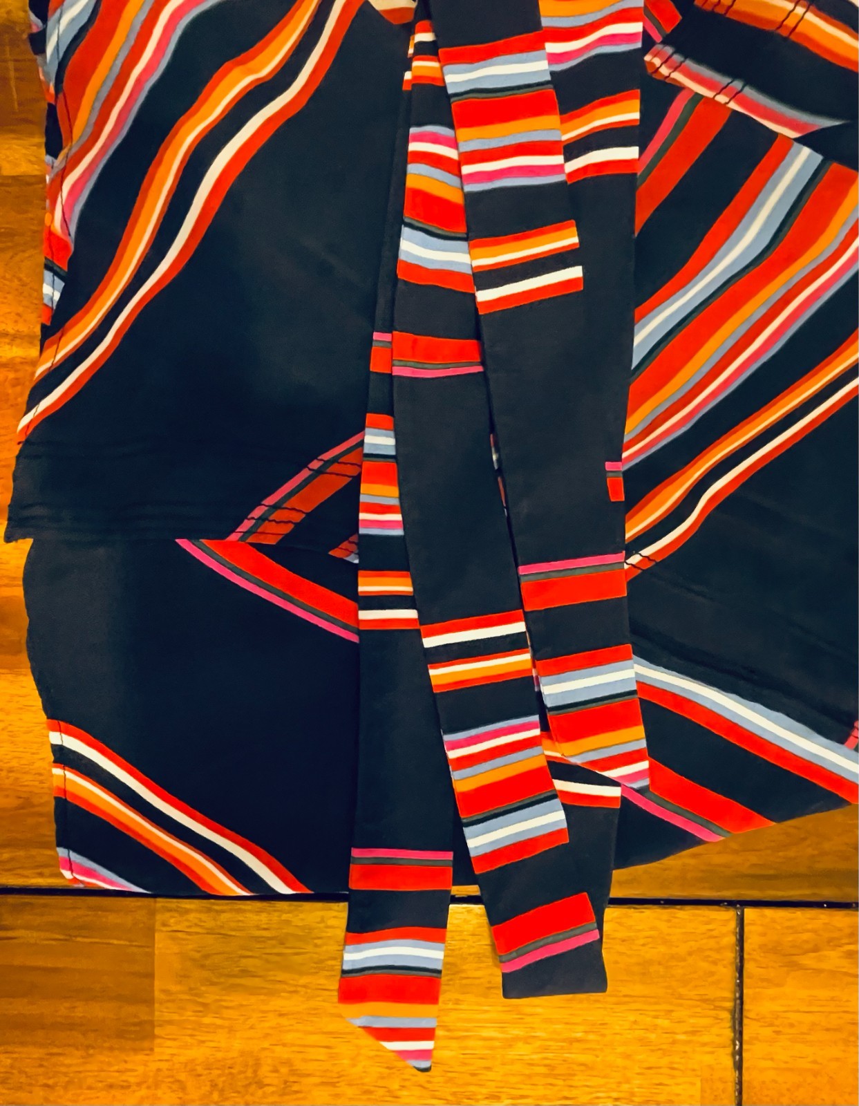 Women’s TORY BURCH Striped Sleeveless Tie Waist Wrap Top Blouse – Size 6