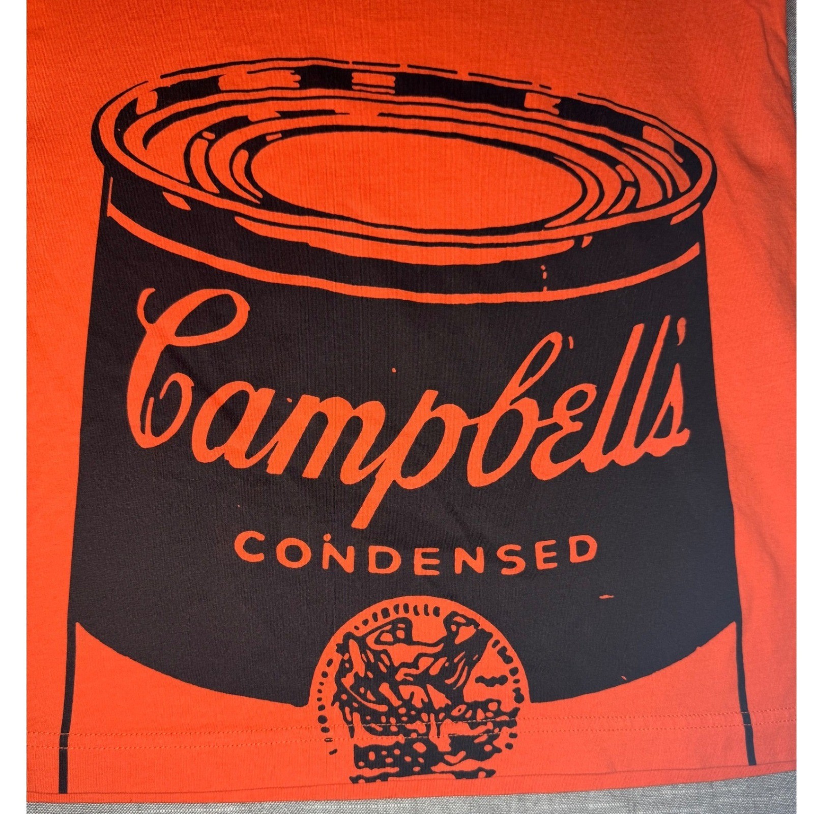 Vintage Uniqlo Andy Warhol Campbell’s Tomato Soup Graphic T-Shirt Orange XS