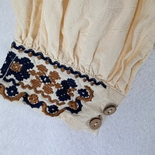 Cider Embroidered Collar Blouse Large Cottagecore